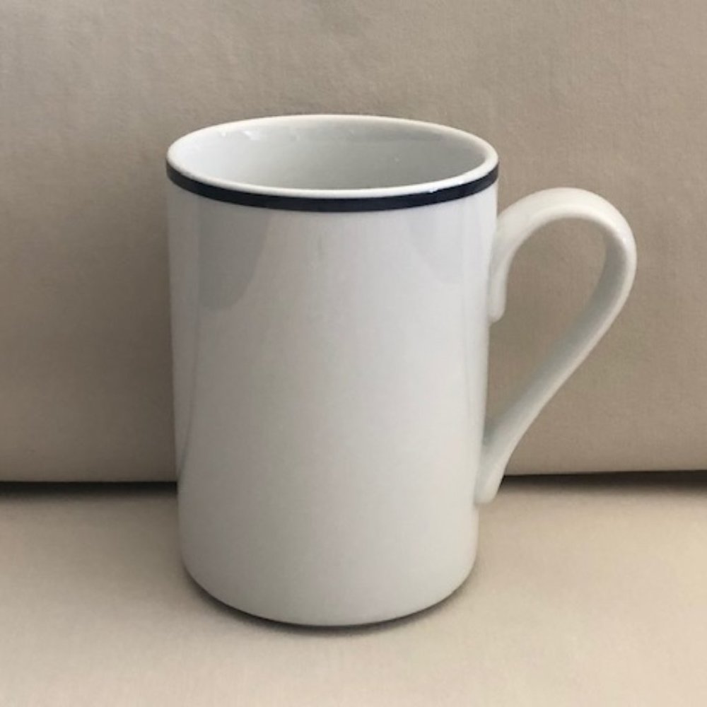 Dansk White Blue Rim Mug